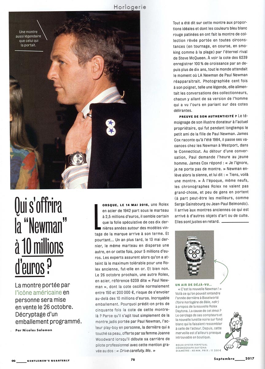 La DAYTONA Paul NEWMAN de Paul NEWMAN pourrait être vendu 10 Millions d'euros !  La DAYTONA Paul NEWMAN de Paul NEWMAN pourrait être vendu 10 Millions d'euros !